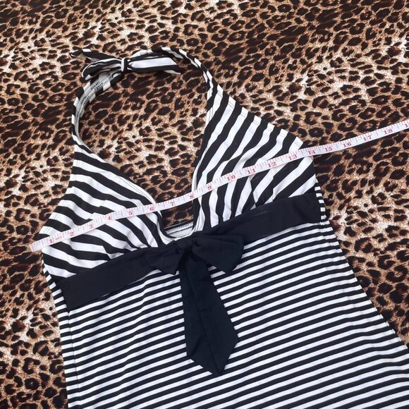 black and white striped halter top - Picture 6 of 7